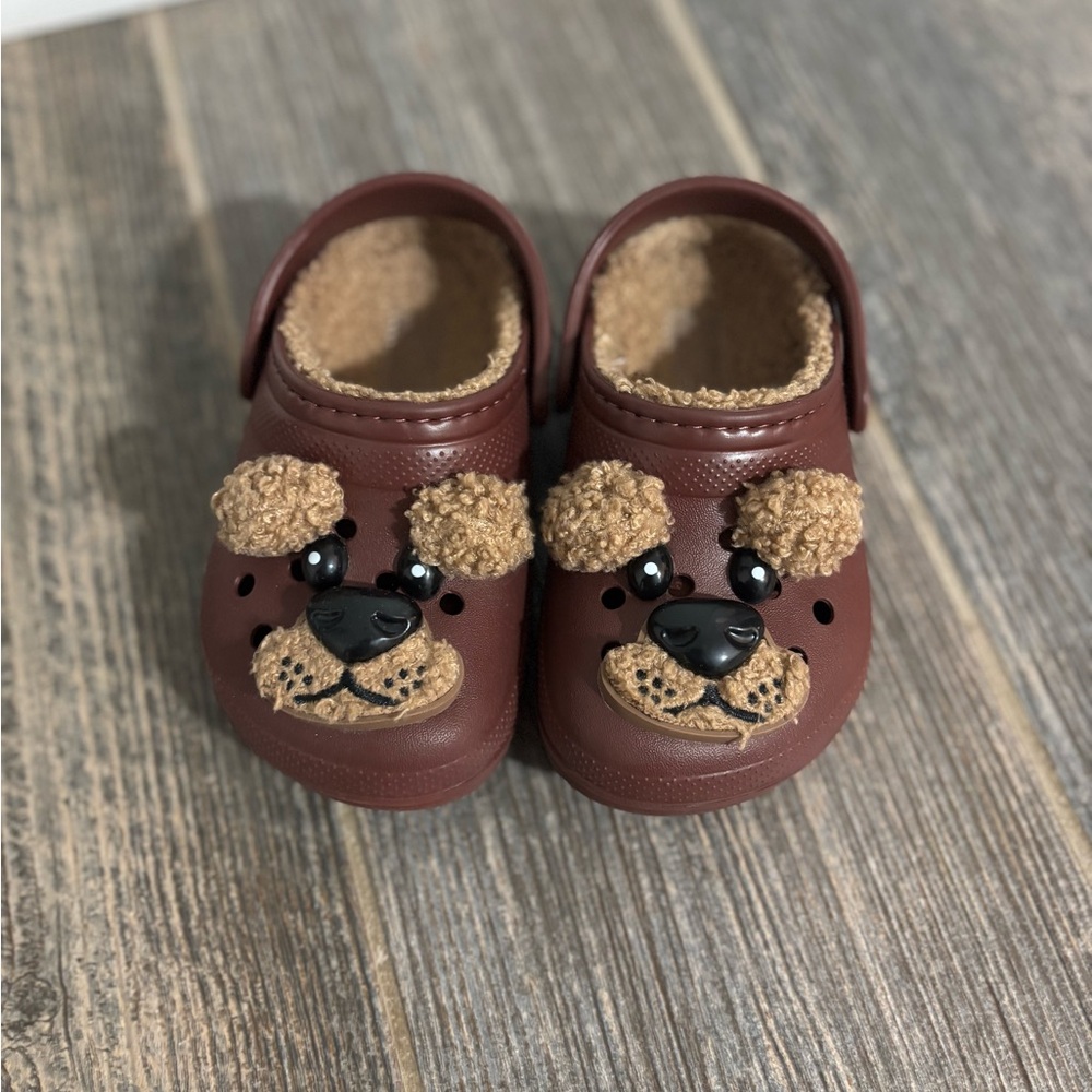 CROCS Kids Brown Puppy Slippers